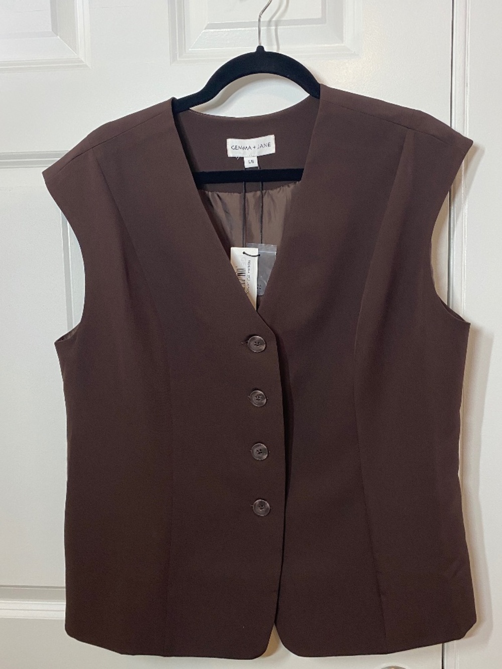 NWT Gemma and Jane Chocolate Brown Vest Size Large
